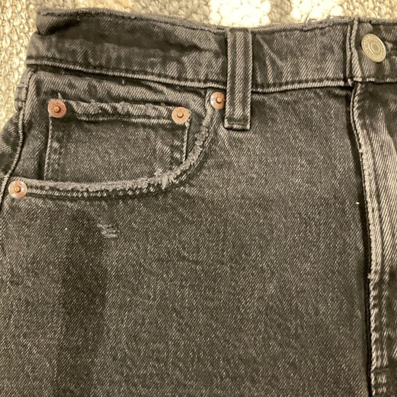 NWT Abercrombie & Fitch Distressed Mini Short Fringe Zip Fly Black Size 27 - Picture 3 of 16